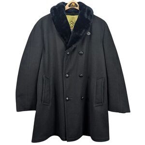 Mighty Mac Out o Gloucester Pea‎ Coat Mens 40 Wool Workwear Tycoon Collar 70s